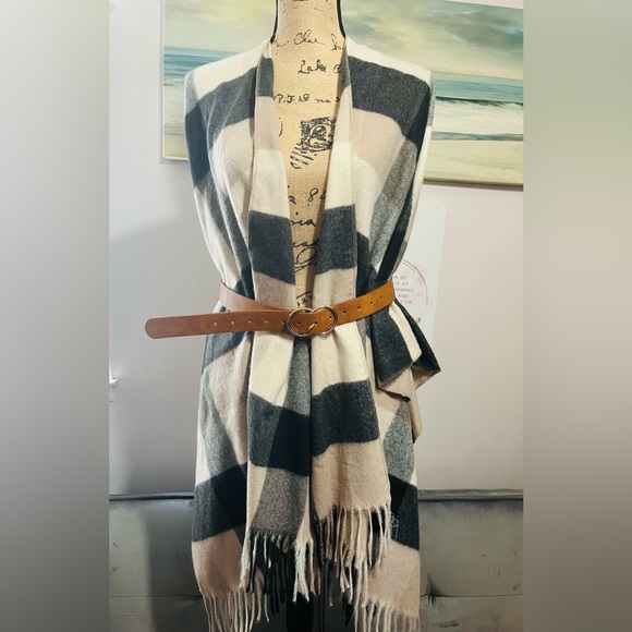 Style & Co. Color Block Poncho One Size - Picture 12 of 15